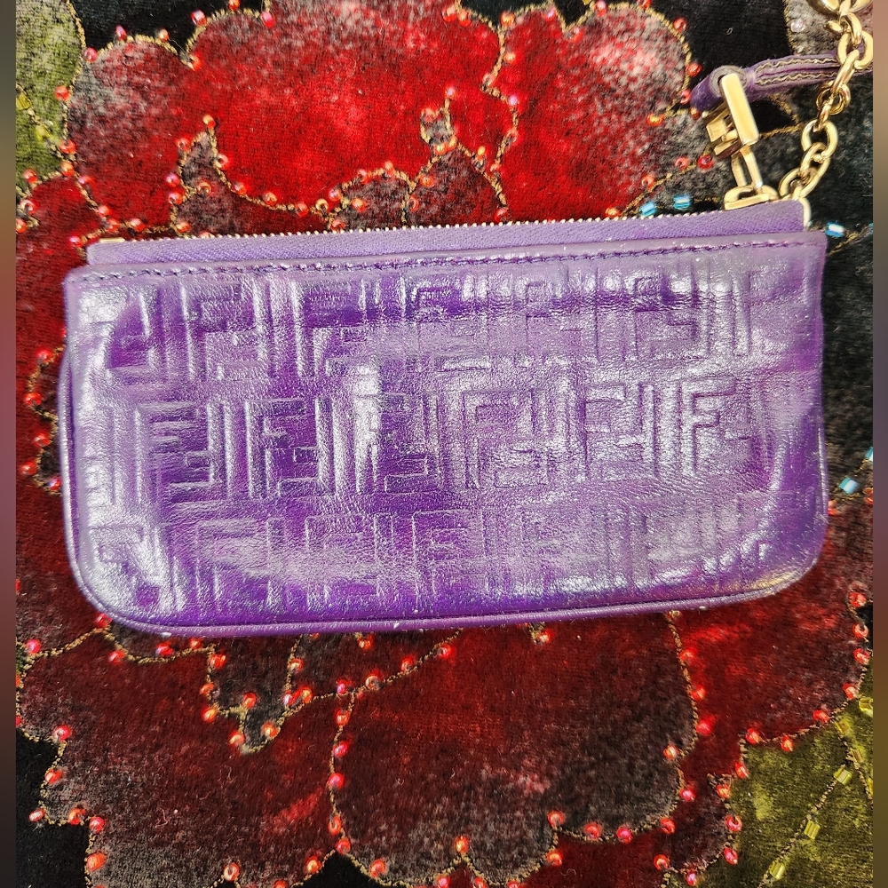 Fendi Purple Embossed Wallet - Picture 2 of 10